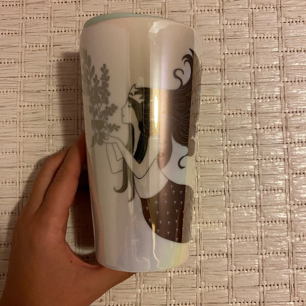 Starbucks Teal Iridescent Ceramic 12 oz Cup